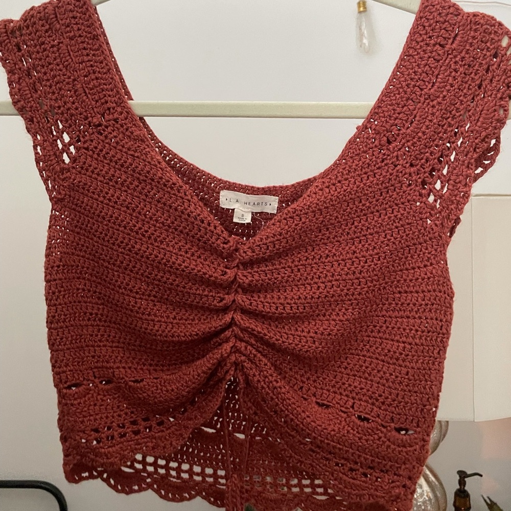Rust colored cropped top